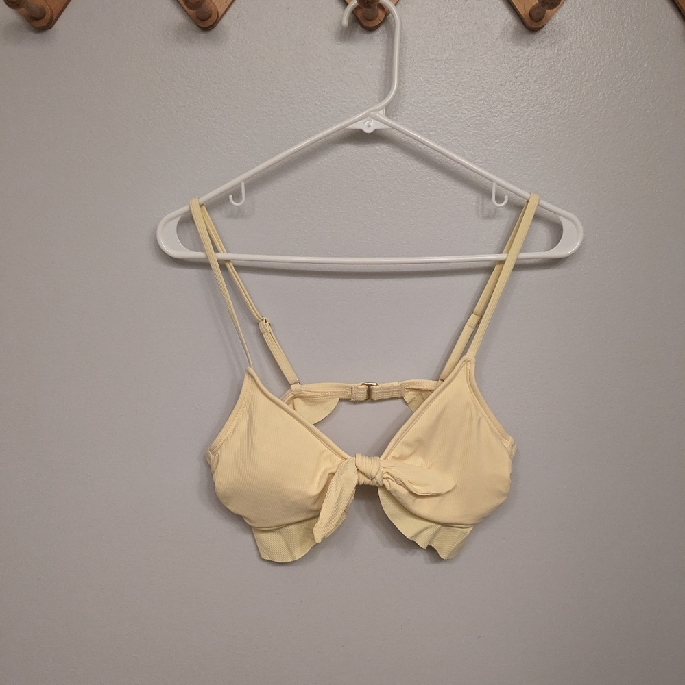 Xhilaration Yellow Bow Bikini Top - Size Large